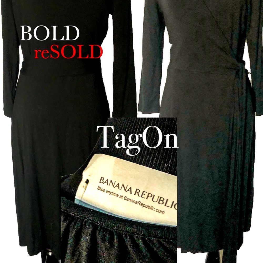 Banana Republic Black Wrap Around Dress